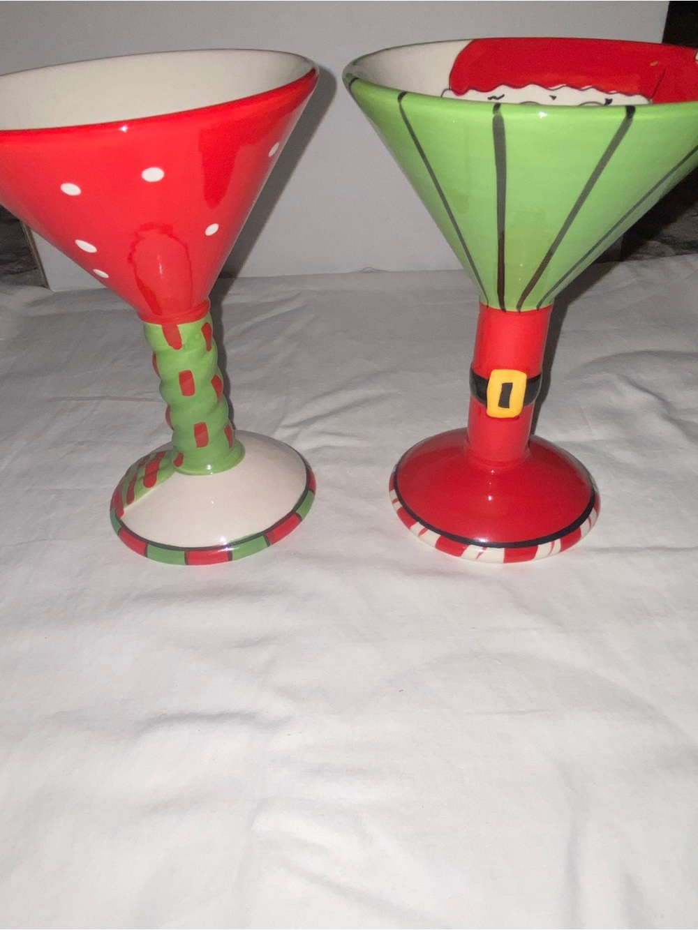 Holiday Red & Green Festive Martini Glass Décor - Unbranded